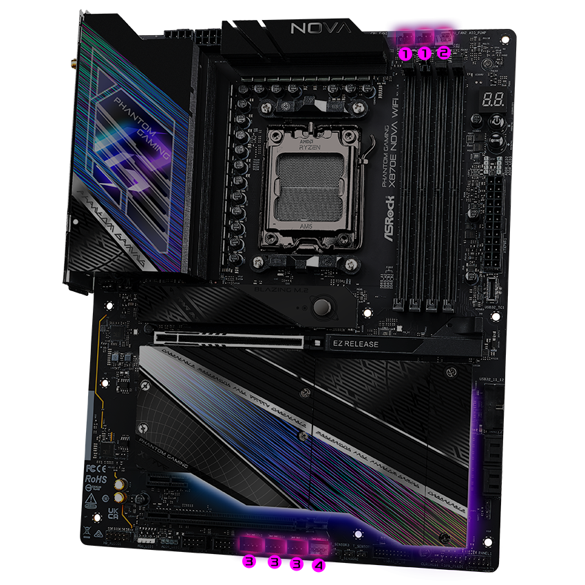 ASRock X870E NOVA WIFI AM5 ATX Motherboard - Newegg.com